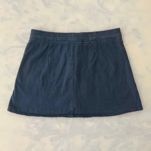 GX Know Who You Are Linen Cotton Navy Drawstring Skirt - Picture 2 of 6